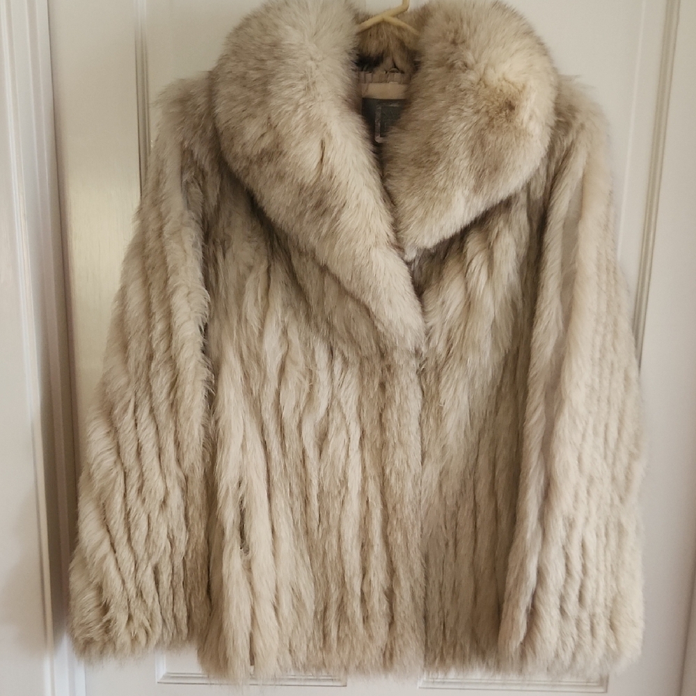 Saga Furs Light Cream Fox Fur Coat
